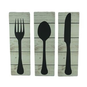 Farmhouse Flatware 3 Piece Canvas Wall Print Set
